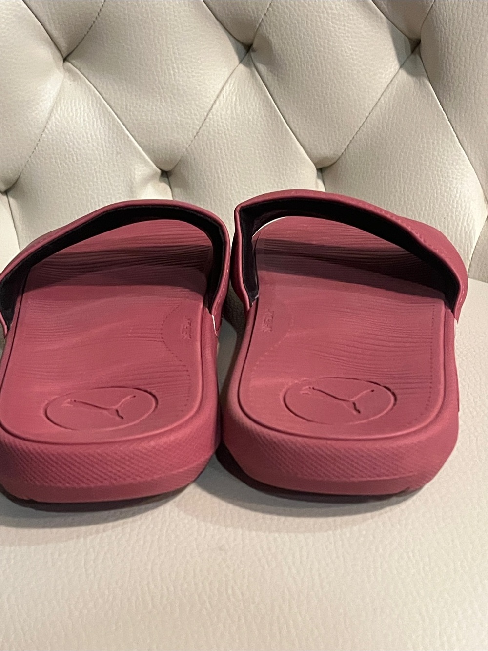 Puma Women's Rose Gold Logo Slide Sandals - Picture 7 of 10